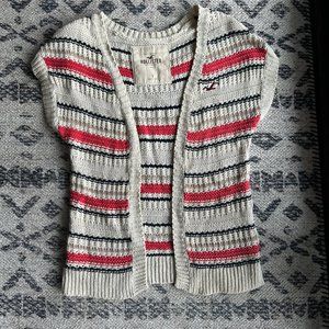 Short Sleeved Striped Cardigan